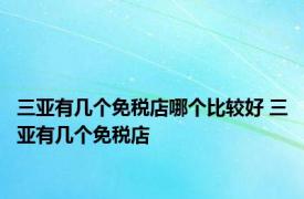 三亚有几个免税店哪个比较好 三亚有几个免税店