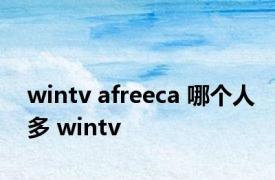 wintv afreeca 哪个人多 wintv 