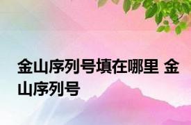 金山序列号填在哪里 金山序列号 