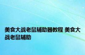 美食大战老鼠辅助器教程 美食大战老鼠辅助 