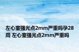 左心室强光点2mm严重吗孕28周 左心室强光点2mm严重吗 