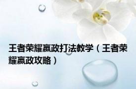 王者荣耀嬴政打法教学（王者荣耀嬴政攻略）