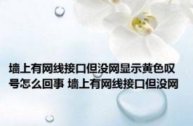 墙上有网线接口但没网显示黄色叹号怎么回事 墙上有网线接口但没网 