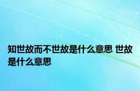 知世故而不世故是什么意思 世故是什么意思