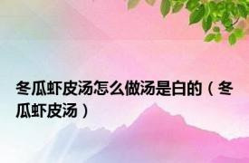 冬瓜虾皮汤怎么做汤是白的（冬瓜虾皮汤）