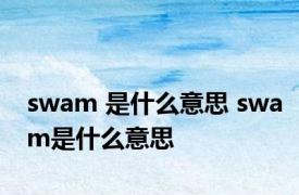 swam 是什么意思 swam是什么意思 