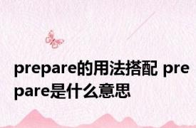 prepare的用法搭配 prepare是什么意思 