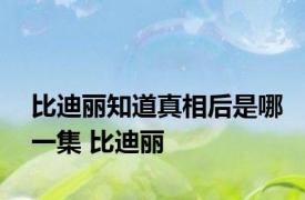 比迪丽知道真相后是哪一集 比迪丽 