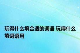 玩得什么填合适的词语 玩得什么填词语用