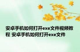 安卓手机如何打开exe文件视频教程 安卓手机如何打开exe文件