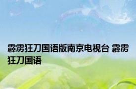 霹雳狂刀国语版南京电视台 霹雳狂刀国语 