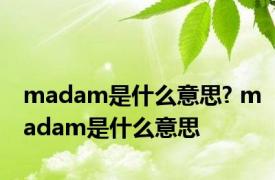 madam是什么意思? madam是什么意思 