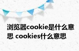 浏览器cookie是什么意思 cookies什么意思