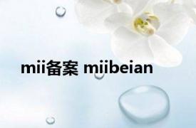 mii备案 miibeian 