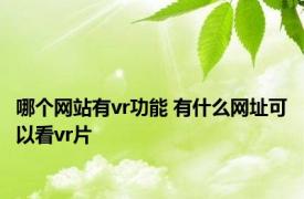 哪个网站有vr功能 有什么网址可以看vr片 