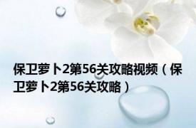 保卫萝卜2第56关攻略视频（保卫萝卜2第56关攻略）