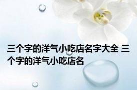 三个字的洋气小吃店名字大全 三个字的洋气小吃店名 