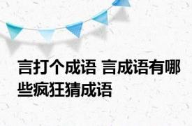 言打个成语 言成语有哪些疯狂猜成语