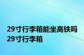 29寸行李箱能坐高铁吗 29寸行李箱 