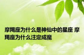 摩羯座为什么是神仙中的星座 摩羯座为什么注定成魔 