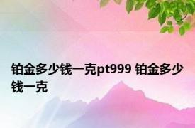 铂金多少钱一克pt999 铂金多少钱一克 