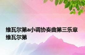 维瓦尔第a小调协奏曲第三乐章 维瓦尔第 