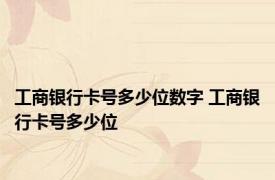 工商银行卡号多少位数字 工商银行卡号多少位 