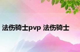 法伤骑士pvp 法伤骑士 