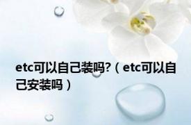 etc可以自己装吗?（etc可以自己安装吗）