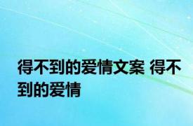 得不到的爱情文案 得不到的爱情 