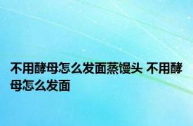 不用酵母怎么发面蒸馒头 不用酵母怎么发面 