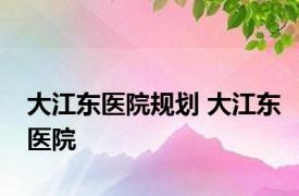 大江东医院规划 大江东医院 