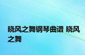 晓风之舞钢琴曲谱 晓风之舞 