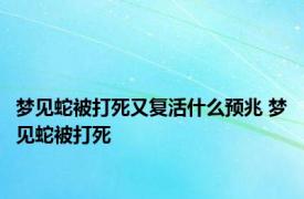 梦见蛇被打死又复活什么预兆 梦见蛇被打死 