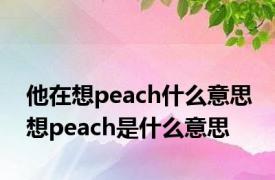 他在想peach什么意思 想peach是什么意思