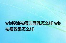 wis控油祛痘洁面乳怎么样 wis祛痘效果怎么样 