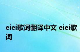 eiei歌词翻译中文 eiei歌词 