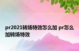 pr2021转场特效怎么加 pr怎么加转场特效