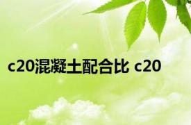 c20混凝土配合比 c20 