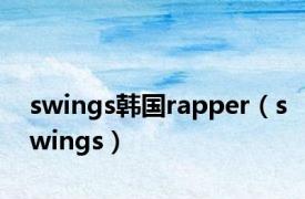 swings韩国rapper（swings）