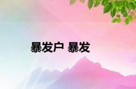 暴发户 暴发 