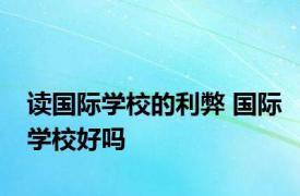 读国际学校的利弊 国际学校好吗 