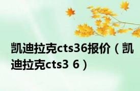 凯迪拉克cts36报价（凯迪拉克cts3 6）