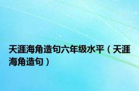 天涯海角造句六年级水平（天涯海角造句）