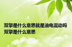 双擎是什么意思就是油电混动吗 双擎是什么意思 