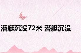 潜艇沉没72米 潜艇沉没 