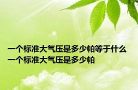 一个标准大气压是多少帕等于什么 一个标准大气压是多少帕 