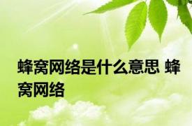 蜂窝网络是什么意思 蜂窝网络 