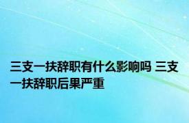 三支一扶辞职有什么影响吗 三支一扶辞职后果严重 