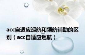 acc自适应巡航和领航辅助的区别（acc自适应巡航）